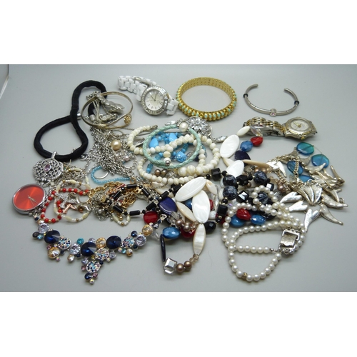 870 - A collection of costume jewellery and wristwatches including Radley, Pia and Accurist