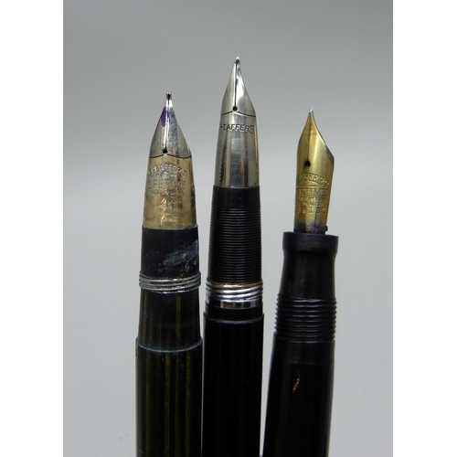 879 - Ten vintage Sheaffer fountain pens, Lifetime, Imperial and Triumph, etc., (seven with 14ct gold nibs... 