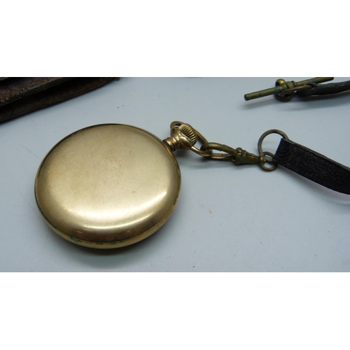 880 - A silver pocket watch and a Thomas Russell pocket watch in an Elgin rolled gold case 