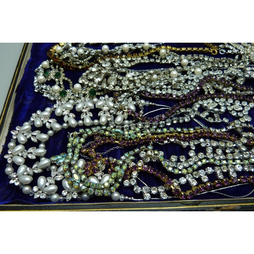 920 - A collection of paste set necklets