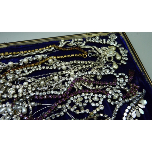 920 - A collection of paste set necklets