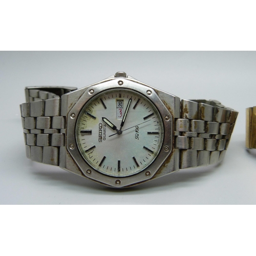 928 - Two Seiko quartz wristwatches, SQ100 and 4004