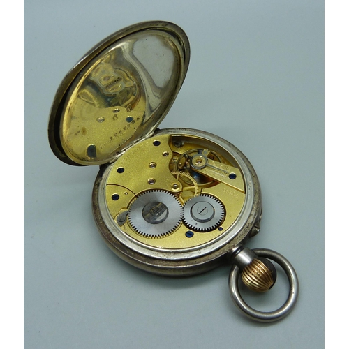 942 - A Longines 935 silver pocket watch, inner case bears inscription dated 1906, (Katoomba association, ... 