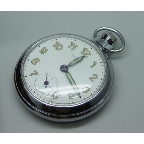 947 - A Timex pocket watch, two wristwatch heads, one lacking crown and a rolled gold wristwatch, gold pla... 