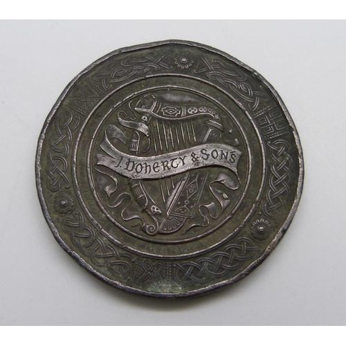 982 - A bronze Cork Industrial Exhibition 1883 medal awarded to J. Doherty & Sons