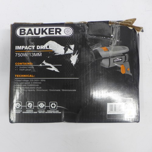 2070 - 2 Bauker PDI750G impact drills, 230V, 750W/13mm chuck, unused