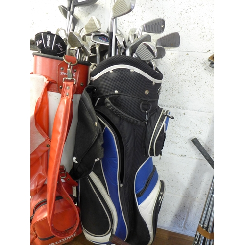 2183A - A golf club set - 9 Viking irons, Black Hawk putter, 3 drivers and bag with 2 set of irons - Next Ge... 