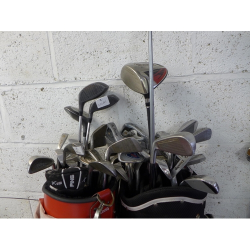 2183A - A golf club set - 9 Viking irons, Black Hawk putter, 3 drivers and bag with 2 set of irons - Next Ge... 