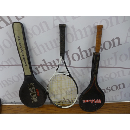 2321 - A quantity of sports rackets including: table tennis, badminton and squash