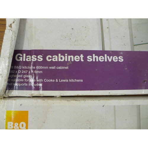 2325 - 4 B&Q glass cabinet shelves