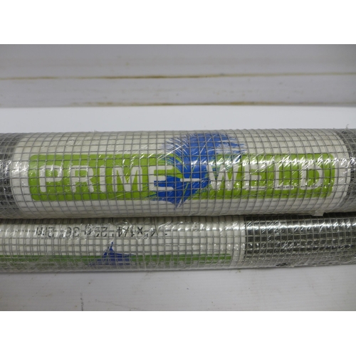 2356 - 3 rolls of Prime-Weld 50mm wire mesh fencing