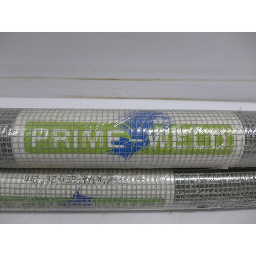 2358 - 3 rolls of Prime-Weld 50mm wire mesh fencing