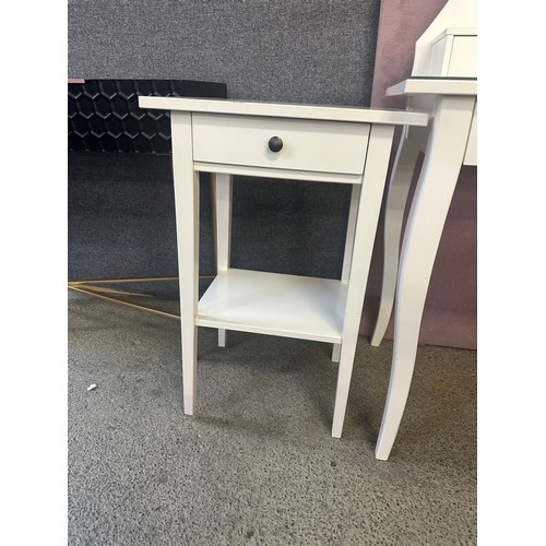 1517 - An Ikea white dressing table and pair of bedside tables