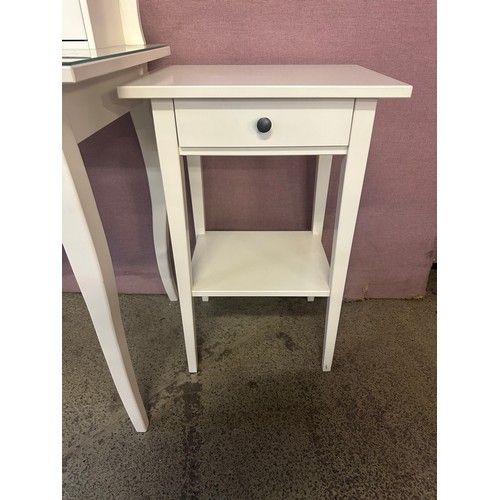 1517 - An Ikea white dressing table and pair of bedside tables