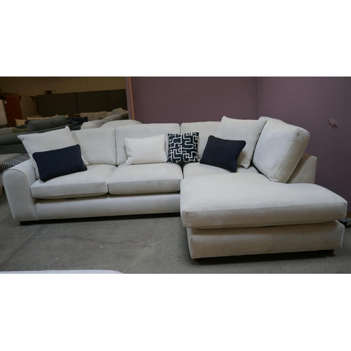 1495 - An ivory textured velvet corner sofa - Brand new RRP £2479