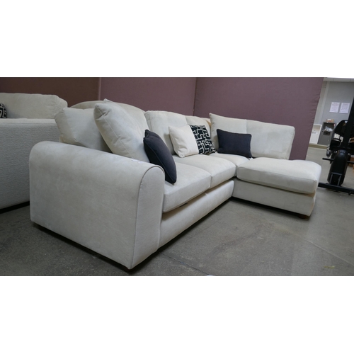 1495 - An ivory textured velvet corner sofa - Brand new RRP £2479