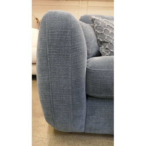 1503 - A petrol blue upholstered three seater sofa - Brand new RRP £1429