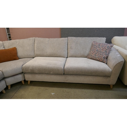 1504 - A pewter textured velvet corner sofa - Brand new, RRP £3269