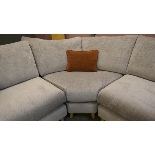 1504 - A pewter textured velvet corner sofa - Brand new, RRP £3269