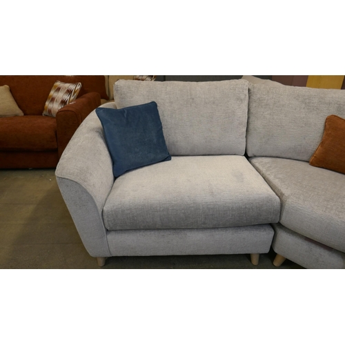 1504 - A pewter textured velvet corner sofa - Brand new, RRP £3269