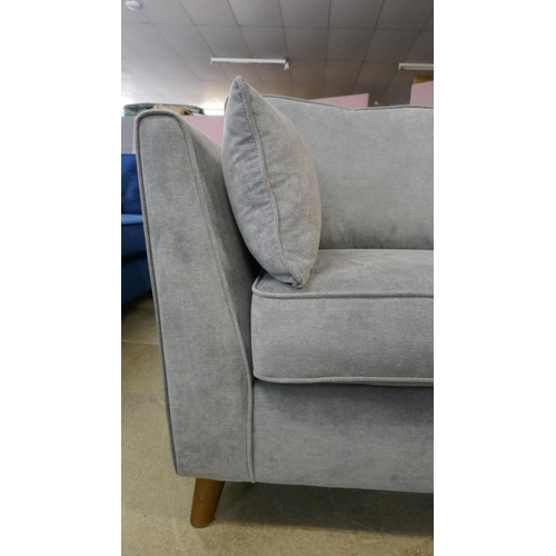 1509 - A grey velvet Mid Century style three seater sofa - Brand new, RRP £1345