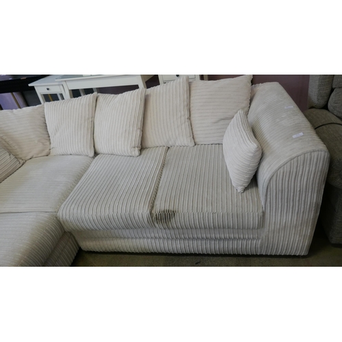 1516 - An ivory cord compact corner sofa - Brand new -marked