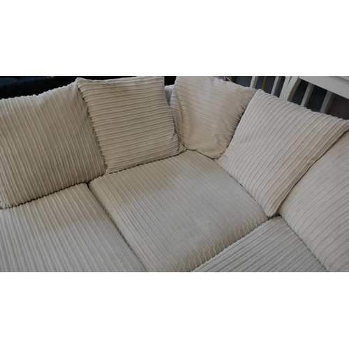 1516 - An ivory cord compact corner sofa - Brand new -marked