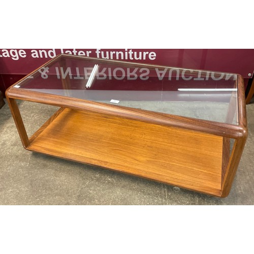 68 - A G-Plan Fresco teak and glass topped rectangular coffee table