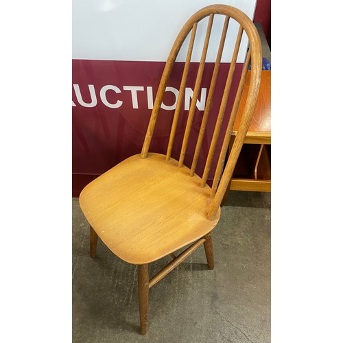 80 - A Priory elm and beech drop leaf table and four chairs