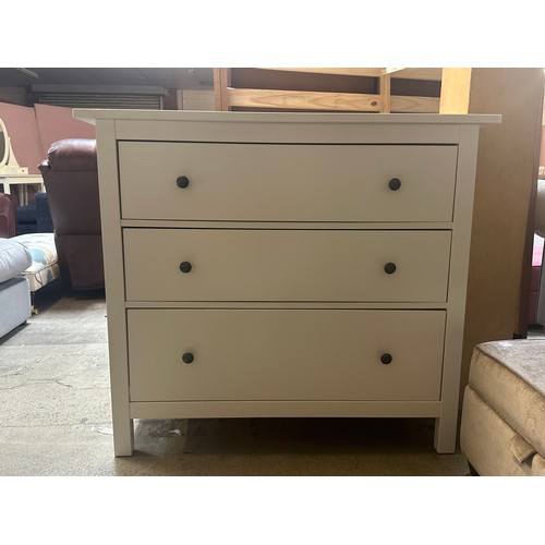 1536 - An Ikea white chest of three drawers