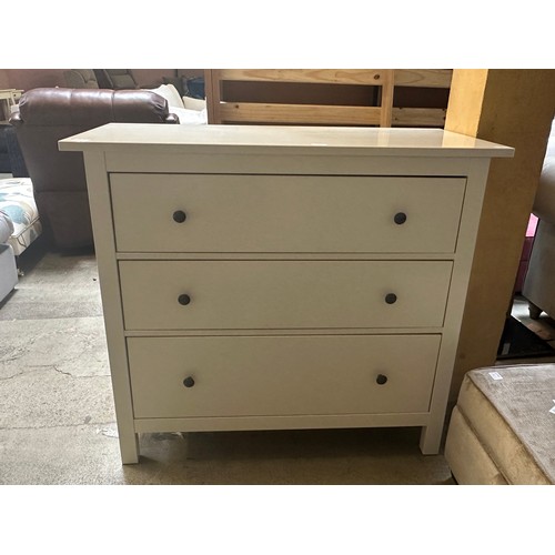 1536 - An Ikea white chest of three drawers