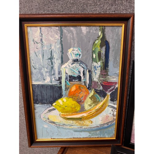 310 - British school, four still lifes, oil on board, framed