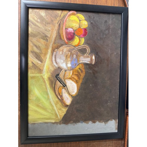 310 - British school, four still lifes, oil on board, framed