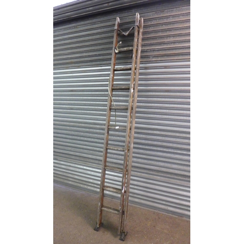 2138 - A Double nine rung wooden ladder