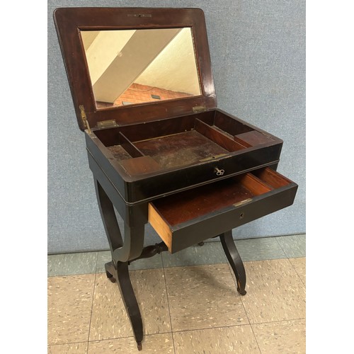 98 - A late 19th Century French ebonised lady's vanity table