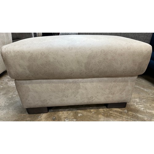 1422 - A stone Alcantara footstool, brand new