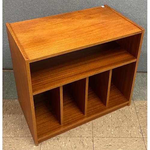 77A - A teak record cabinet