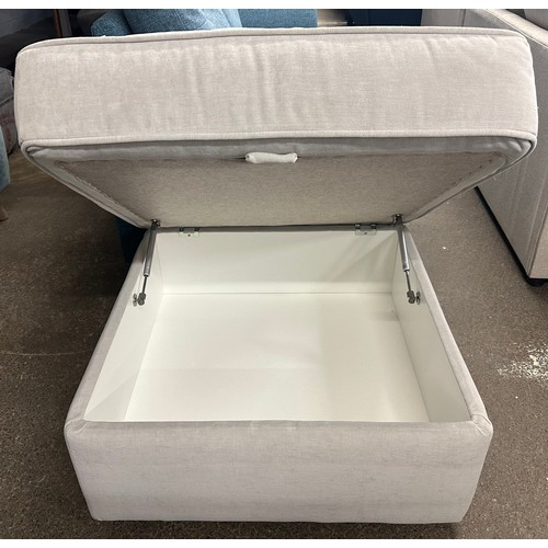 1473 - A grey velvet storage footstool, ex display