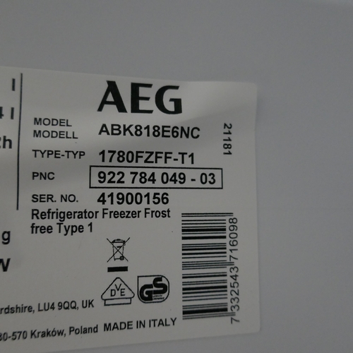 4004 - AEG Integrated Tower Freezer (Frost Free) H1769xW556xD549  - model no -ABK818E6NC (554-9)   * This l... 