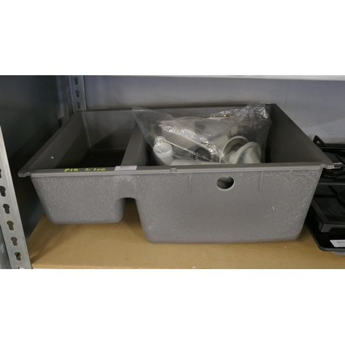 4010 - Blanco Samos 1.5 Bowl Grey Composite  Sink - 370x525  - model no -525800 (554-100)   * This lot is s... 