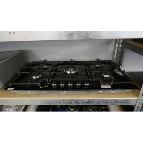 4011 - AEG 5 Burner Gas On Glass Hob - model no -HKB95450NB (554-102)   * This lot is subject to vat