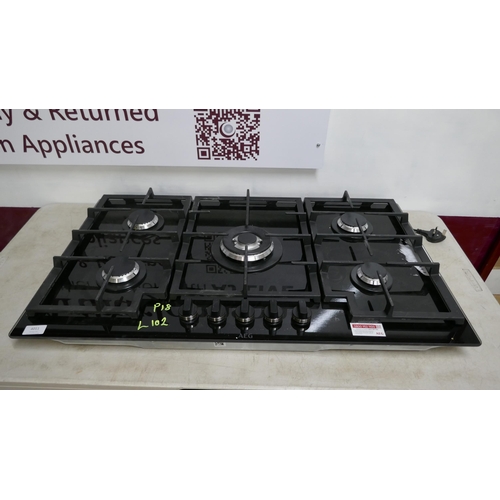 4011 - AEG 5 Burner Gas On Glass Hob - model no -HKB95450NB (554-102)   * This lot is subject to vat