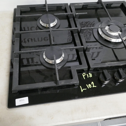 4011 - AEG 5 Burner Gas On Glass Hob - model no -HKB95450NB (554-102)   * This lot is subject to vat