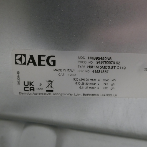 4011 - AEG 5 Burner Gas On Glass Hob - model no -HKB95450NB (554-102)   * This lot is subject to vat