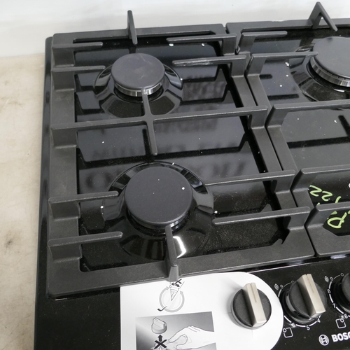 4020 - Bosch Gas On Glass 4 Burner Hob With Flameselect - model no -PCP6A6B90 (554-122)   * This lot is sub... 