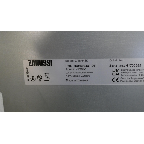 4052 - Zanussi 4 Zone Hob2Hood Induction Hob - model no -ZITN643K (554-75)   * This lot is subject to vat