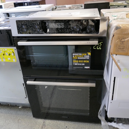 4112 - Zanussi Built-in Double Oven with AirFry  ( Broken Glass Control Panel) - model no -ZKCNA7XN (554-66... 