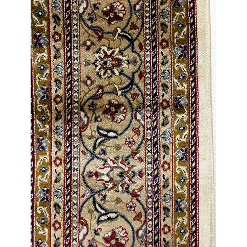 1348 - Ivory ground full pile cashmere carpet central medallion design with surrounding border340cm x 235cm