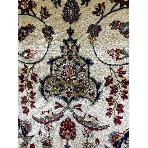 1348 - Ivory ground full pile cashmere carpet central medallion design with surrounding border340cm x 235cm