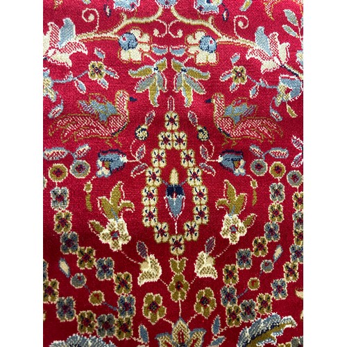 1349 - Large red ground cashmere carpet full pile weather all over tree of life design 340cm x 295cm